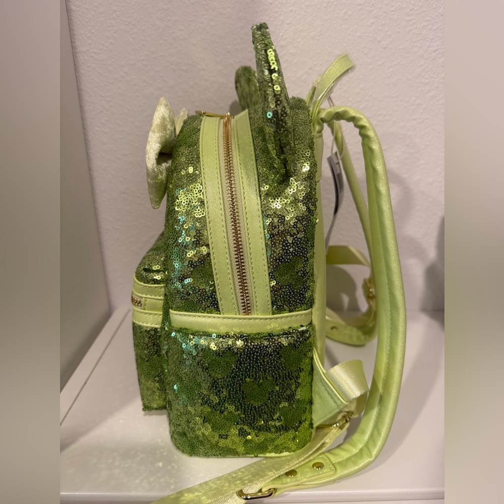 NWT Disney Loungefly Tinker Bell Green Sequins Mini Backpack - Picture 6 of 7